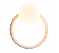HEBXMF Applique murale de style minimaliste français, ampoule G9, abat-jour en verre, plafonnier simple en travertin jaune, luminaire décoratif pour chambre et salon