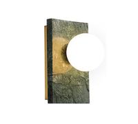 HEBXMF Applique murale en verre marbré de style industriel nordique, applique créative à une tête, abat-jour rond à vis G4, luminaire décoratif pour coiffeuse ou table de chevet