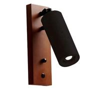 HEBXMF Applique murale encastrée E26, lampe murale minimaliste en bois de travertin noir, applique murale de style industriel moderne, luminaires décoratifs pour chambre, salle à manger et couloir