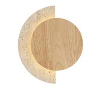 HEBXMF Applique murale individuelle, style industriel nordique, source de lumière LED, applique murale en bois de travertin jaune, luminaires muraux pour salon, salle à manger ou entrée