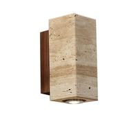 HEBXMF Applique murale industrielle en travertin jaune, douille E26, montage encastré, applique minimaliste à une tête, luminaire décoratif pour chambre, salle à manger ou couloir