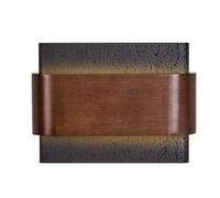 HEBXMF Applique murale rectangulaire en bois de travertin noir avec source de lumière LED, style industriel moderne, applique murale personnalisée à une tête, luminaire décoratif pour entrée ou couloi