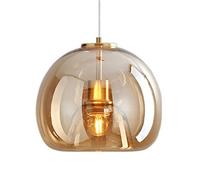 HEBXMF Luminaires de Plafond à Base E27, Lustre de Style Minimaliste français, Abat-Jour de Lampe à Suspension en Verre sphérique créatif, Lampe Suspendue de décoration de café d'hôtel de Restaurant