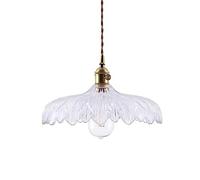 HEBXMF Suspension en Verre créative en Forme de Fleur, Lustre à tête Unique à vis E27, Abat-Jour en Verre Simple, luminaires de décoration de Salle à Manger de Chambre à Coucher