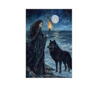 Hecate Poster sur toile représentant la déesse grecque de la magie - Décoration murale pour salon, chambre à coucher - 50 x 75 cm