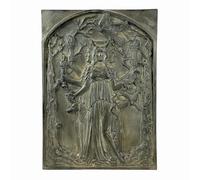 Hecate Sculpture murale en plâtre dur faite à la main avec triple déesse - Mythologie grecque 34,8 cm - Déesse de la magie, de la lune et des carrefours - Fabriquée en Grèce
