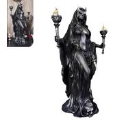 Hecate Statue de la déesse grecque - La sorcière de la veilleuse - Phōsphoros du monde souterrain avec ses chiens - Sculpture magique en résine (B)