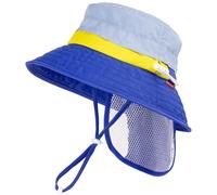 HECCEI Bebe Chapeau de Soleil Protection Nuque UPF 50+ Anti-UV - Chapeau de Plage à Séchage Rapide pour Garçons et Filles Confortable et Portable (FR/ES, Âge, 6 Mois, 24 Mois, Bleu)