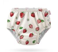 HECCEI Couche de bain, pour bébé, réutilisable, douce pour la peau, taille réglable, pour garçons et filles, motif fraise, taille 18-24 mois