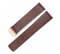 HECHENBAO Bracelet de montre en cuir 19/20/21mm, boucle déployante, for hommes et femmes, accessoire adapté à un usage quotidien(Brown Rose Gold,19mm)