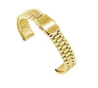 HECHENBAO Bracelet de montre fin en acier argenté et doré for femme, petite taille, chaîne en acier inoxydable, 10, 12, 14, 16 mm, convient à un usage quotidien(Golden,16mm)