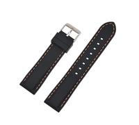 HECHENBAO Bracelet de montre universel en caoutchouc de silicone, étanche, sport, 16 mm, 18 mm, 20 mm, 22 mm, 24 mm, adapté à un usage quotidien(Black orange line,18mm)