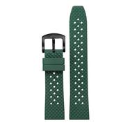 HECHENBAO Bracelet de montre universel en caoutchouc fluoré, imperméable et respirant, de différentes tailles (19 mm), adapté à un usage quotidien(Green Black B)