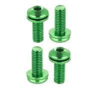 HECHENBAO Lot de 4 boulons de Fixation for Porte-bidon, vis à Six pans Creux, Alliage d'acier coloré M5 x 12, Accessoires for VTT et vélo de Route(Green)