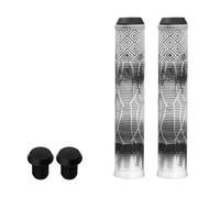 HECHENBAO Poignées de Guidon de vélo allongées de 160 mm en Caoutchouc for vélo à pignon Fixe, revêtement Souple antidérapant et coloré.(White Black)