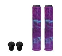 HECHENBAO Poignées de Guidon de vélo allongées de 160 mm en Caoutchouc for vélo à pignon Fixe, revêtement Souple antidérapant et coloré.(Purple Black)