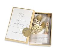 HECHKJ Cadeau de Mariage en Argent Avec Tube à Essai, Fleurs Séchées, Coffret Cadeau de Mariage en Argent, Félicitations aux Jeunes Mariés