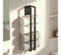 HECHKJ Rangement Serviette Salle de Bain, 40 cm Support Serviettes D'invité, Noir Porte Serviette sans Percage, Convient pour la Cuisine, la Salle de Bain et la Chambre