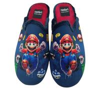 HECHO EN ESPAÑA Pantoufles antidérapantes pour enfant et homme, pantoufles détalonnées, chaussures d'intérieur, blanc, Mario, 44 EU