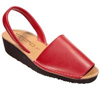 HECHO EN ESPAÑA Sandales Ibicencas, Minorquines en cuir avec compensé, hauteur 4 cm, Ibicencas d'été, cuir, semelle légère