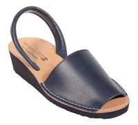 HECHO EN ESPAÑA Sandales Ibicencas, Minorquines en cuir avec compensé, hauteur 4 cm, Ibicencas d'été, cuir, semelle légère