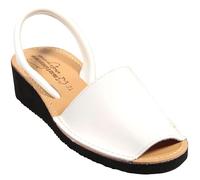 HECHO EN ESPAÑA Sandales Ibicencas, Minorquines en cuir avec compensé, hauteur 4 cm, Ibicencas d'été, cuir, semelle légère