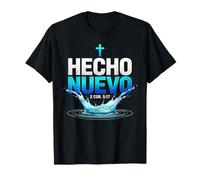 Hecho Nuevo Baptême Eau Español Chrétien Espagnol Foi T-Shirt