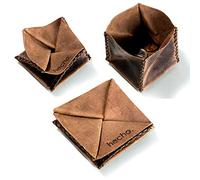 hecho. porte-monnaie en cuir véritable, à la main et le commerce équitable (petite bourse)