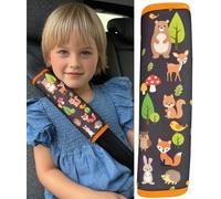 HECKBO 1x protection pour ceinture de sécurité avec un motif d’animaux de la forêt - ceintures de sécurité épaulière protection ceinture sièges auto coussin de ceinture pour enfants garçons filles