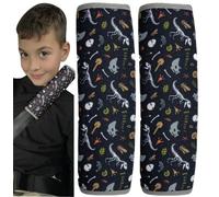 HECKBO 2x Dino Dinosaure Squelette Protecteur de ceinture de sécurité pour ceinture de sécurité Coussin d'épaule Coussin d'épaule Sièges d'auto Coussin de ceinture de sécurité pour enfants et garçons