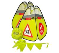 HECKBO 2x Panneau de signalisation routière Attention Enfants - Jeu de cônes de sécurité pour enfants - Ensemble de cônes de sécurité pour enfants Safety Pop Up