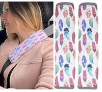 HECKBO 2x plume protecteur de ceinture de sécurité de voiture pour adultes coussin d'épaule coussin de ceinture de sécurité pour sièges de voiture - protège de la coupure de la ceinture.