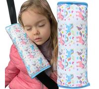 HECKBO Dino oreiller de voiture pour enfants - lavable en machine - doudou doux - oreiller de ceinture de voiture de haute qualité, housse de ceinture (Licorne)
