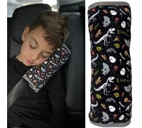 HECKBO Dino oreiller de voiture pour enfants - lavable en machine - doudou doux - oreiller de ceinture de voiture de haute qualité, housse de ceinture (Squelette de dino)