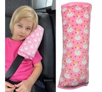 HECKBO Dino oreiller de voiture pour enfants - lavable en machine - doudou doux - oreiller de ceinture de voiture de haute qualité, housse de ceinture (Cygne)