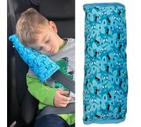 HECKBO Dino oreiller de voiture pour enfants - lavable en machine - doudou doux - oreiller de ceinture de voiture de haute qualité, housse de ceinture (Requin)