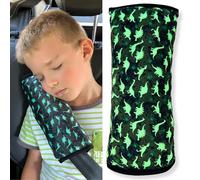 HECKBO Dino oreiller de voiture pour enfants - lavable en machine - doudou doux - oreiller de ceinture de voiture de haute qualité, housse de ceinture (Dinosaure)