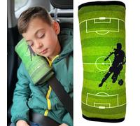 HECKBO Dino oreiller de voiture pour enfants - lavable en machine - doudou doux - oreiller de ceinture de voiture de haute qualité, housse de ceinture (Football)