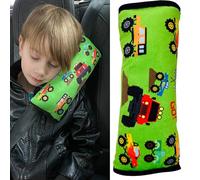 HECKBO Dino oreiller de voiture pour enfants - lavable en machine - doudou doux - oreiller de ceinture de voiture de haute qualité, housse de ceinture (Camion monstre)