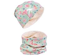 HECKBO Ensemble Bonnet 360° Réfléchissant & Tour de Cou Enfant - 95% coton - Matière extensible douce et facile d’entretien - Bonnet pour printemps, automne et hiver (48-54 cm)