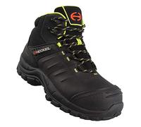 Heckel Chaussures de Sécurité MacCrossroad 2.0 | Tige en Cuir Pleine Fleur Résistant à la Pénétration des Liquides | Coque de Protection Non Métallique | Résistance à la Chaleur de Contact,46 EU,Noir
