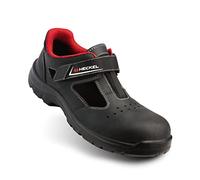 Heckel Zapatos de seguridad Focus 2.0 S1P Sandal Para Mujer/Hombre, ligeros, Flexibles y antimagnéticos, Negro/Rojo, Negro Rojo, 45 EU