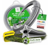 Heckenpracht® Fil professionnel pour coupe-bordure - 3 mm de diamètre x 50 m - En forme d'étoile - Pour débroussailleuse et débroussailleuse - Extrêmement tranchant - Fil en nylon professionnel - Fil