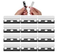 Heclia Lot de 12 paires de stores occultants - Fermeture magnétique avec adhésif - Porte-badge avec aimants puissants - Design en deux parties pour store de fenêtre horizontal