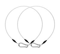 Heclia Lot de 2 câbles de sécurité en acier inoxydable pour éclairage de scène, câbles de sécurité de 0,3 cm de diamètre avec cerceaux et mousqueton pour équipements d'éclairage DJ