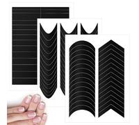 Heclia Lot de 30 feuilles de pochoirs à ongles autocollants French Tip - Réutilisables - En V et lune - Accessoires pour le design des ongles et la pédicure