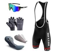 HECLOK Bibs Homme, Shorts de Cyclisme, Cuissard de Cyclisme Homme, Longue Distance, VTT, Séchage Rapide, Respirant (TYP-1,M)
