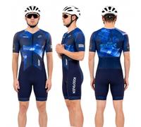 HECLOK Combinaison Cyclisme Homme Manches Courtes - Coussin Haute Densité (Set-3,m)