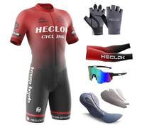 HECLOK Combinaison de cyclisme à manches courtes pour homme，Cyclisme Body，Mens Pro Trifonction manches courtes Triathlon Racing Tri Suit，Rembourrage premium spécifique à la compétition (TYP-2,5XL)