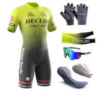 HECLOK Combinaison de cyclisme à manches courtes pour homme，Cyclisme Body，Mens Pro Trifonction manches courtes Triathlon Racing Tri Suit，Rembourrage premium spécifique à la compétition (TYP-4,XXL)